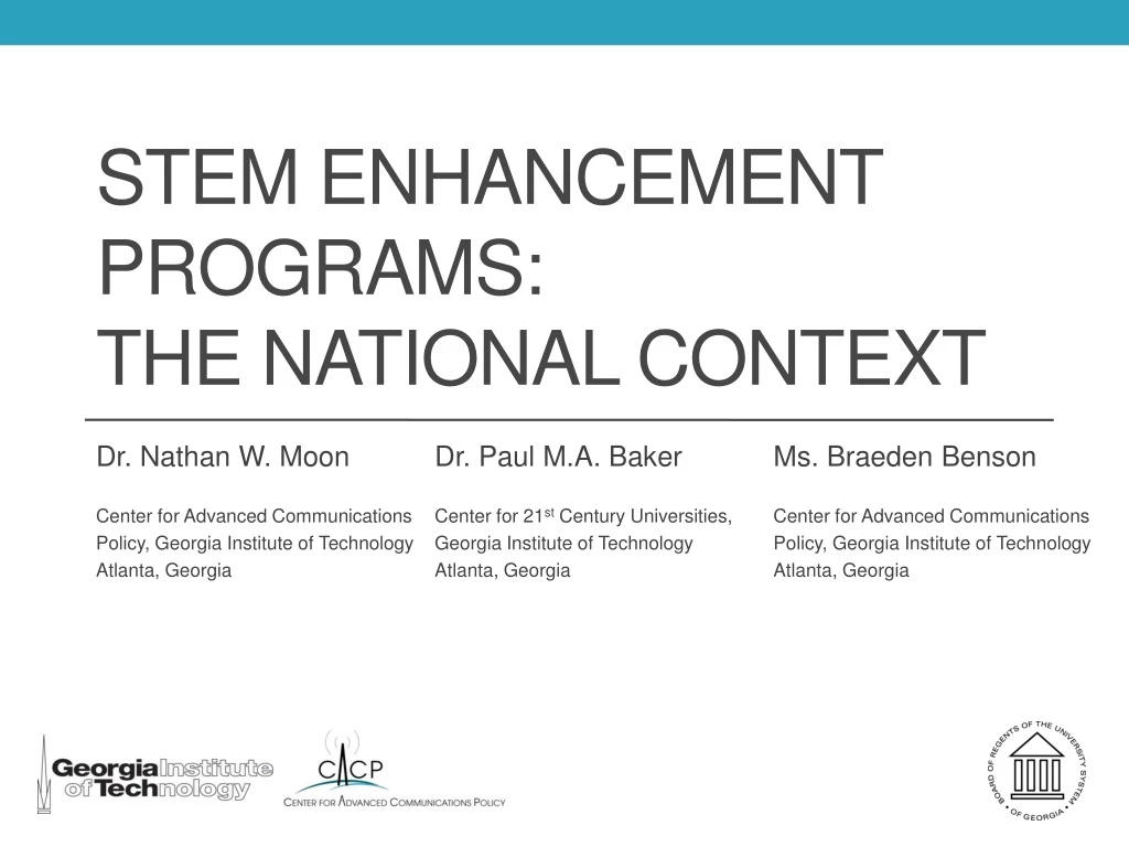 stem enhancement programs the national context