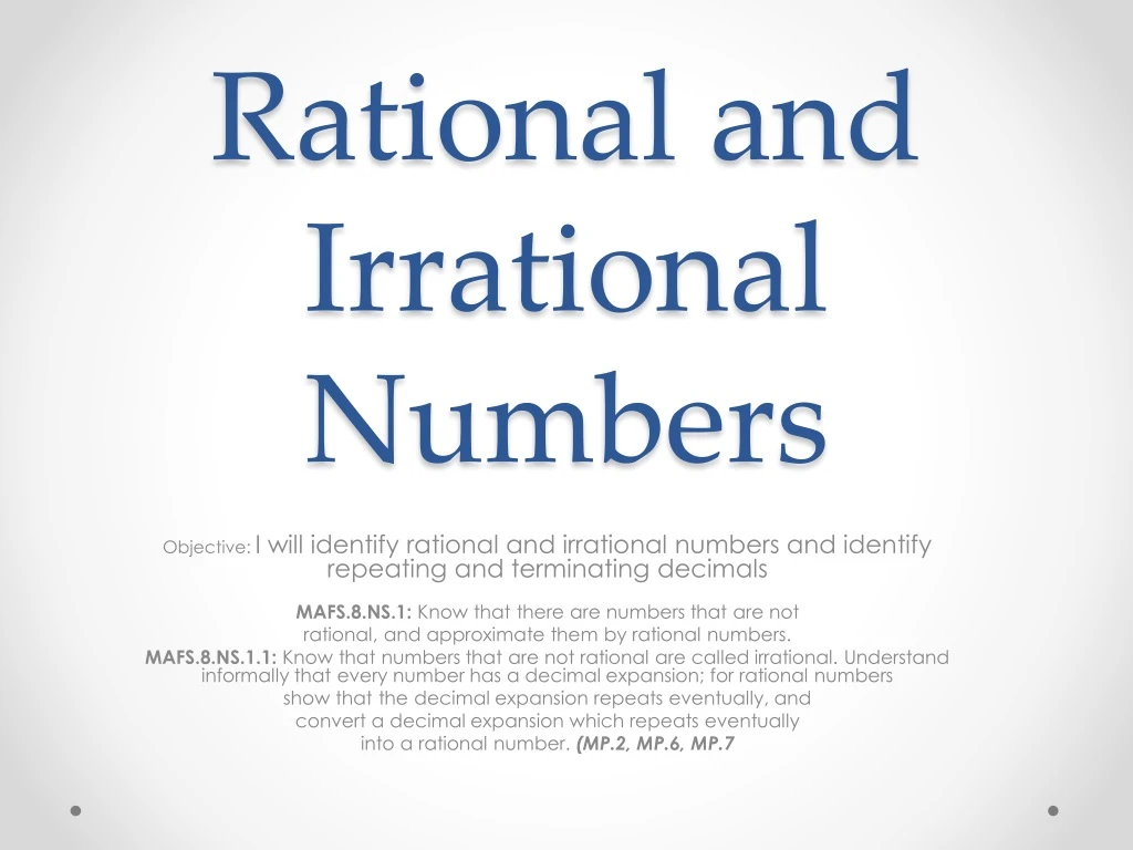 rational and irrational numbers