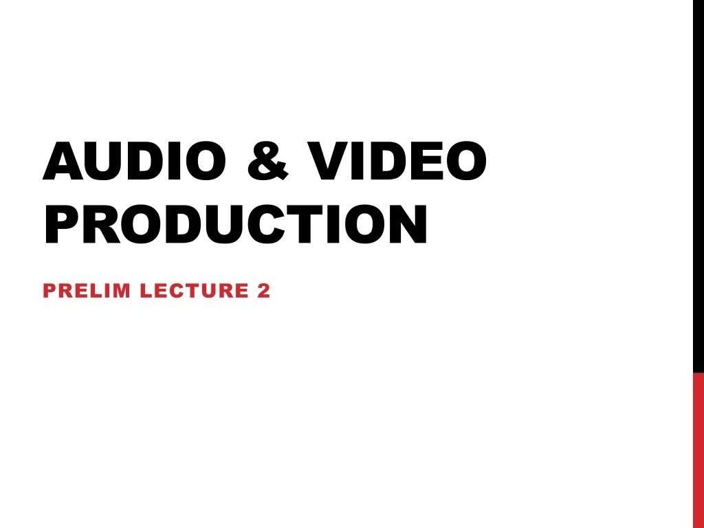 audio video production