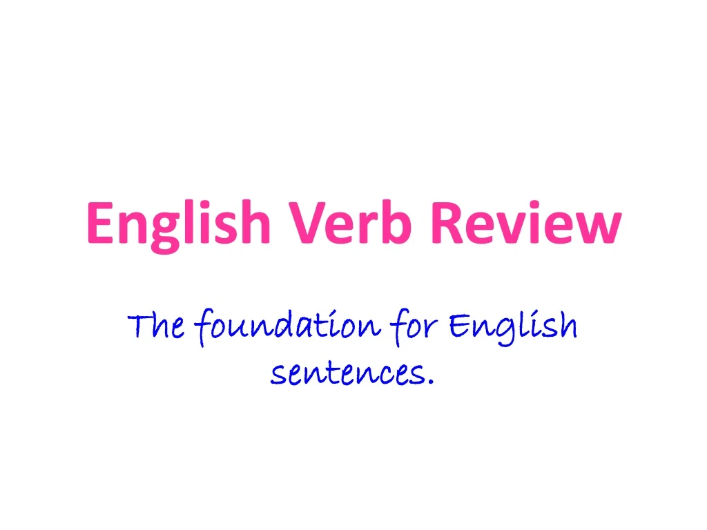 english verb review