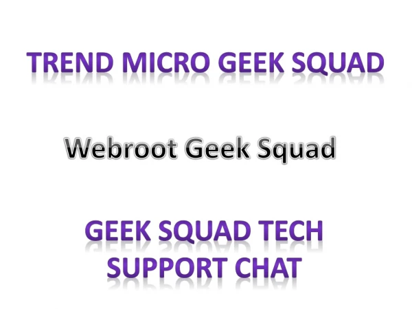 Geek Squad Tech Support