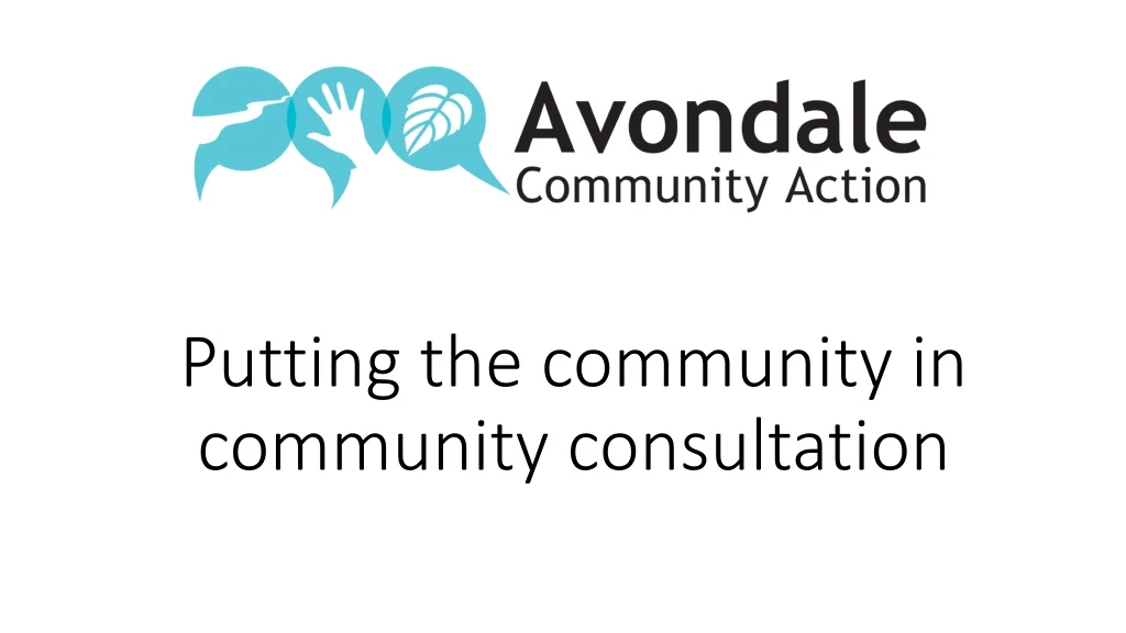 putting the community in community consultation