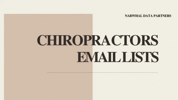 Chiropractors Email List | Chiropractors Mailing Lists in USA