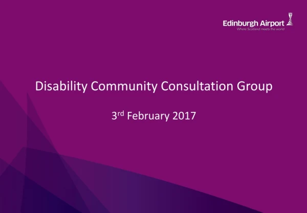 Disability Community Consultation Group 3 rd February 2017