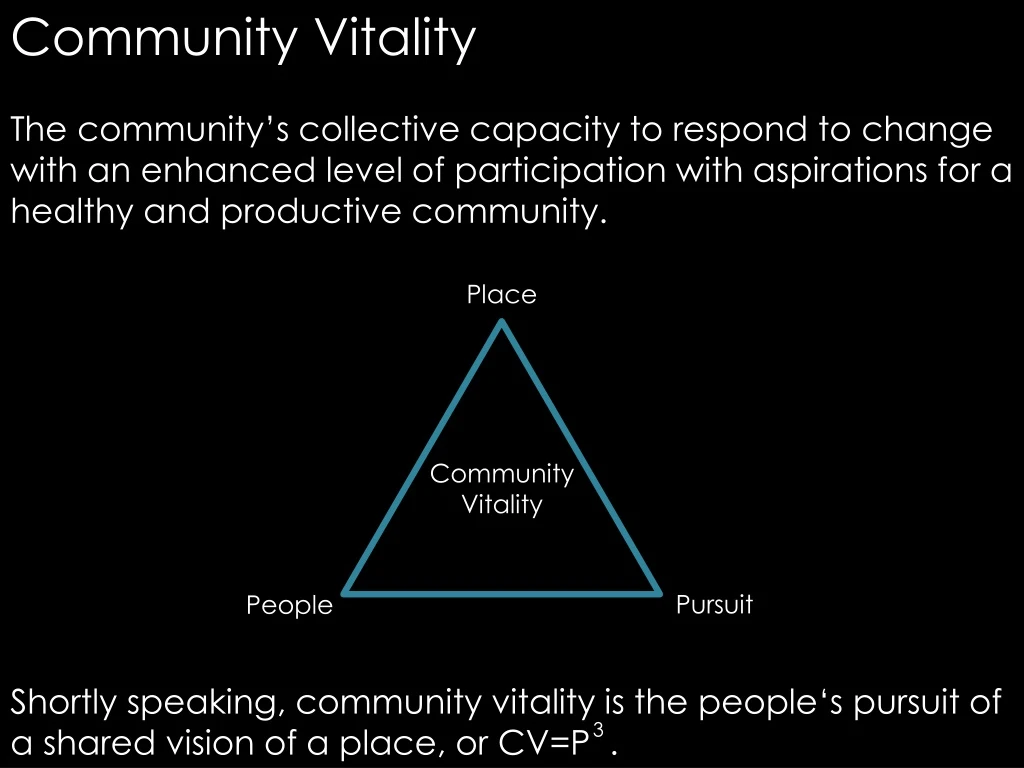 community vitality the community s collective