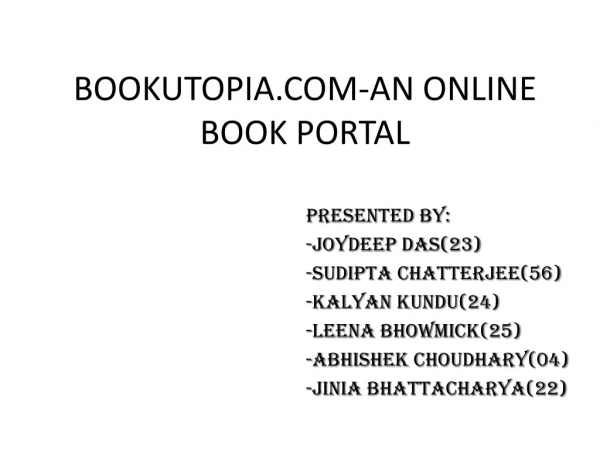 BOOKUTOPIA.COM-AN ONLINE BOOK PORTAL