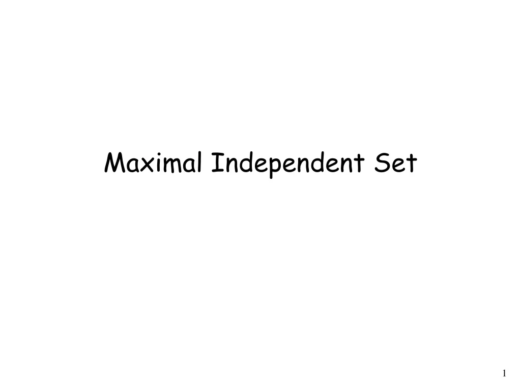 maximal independent set