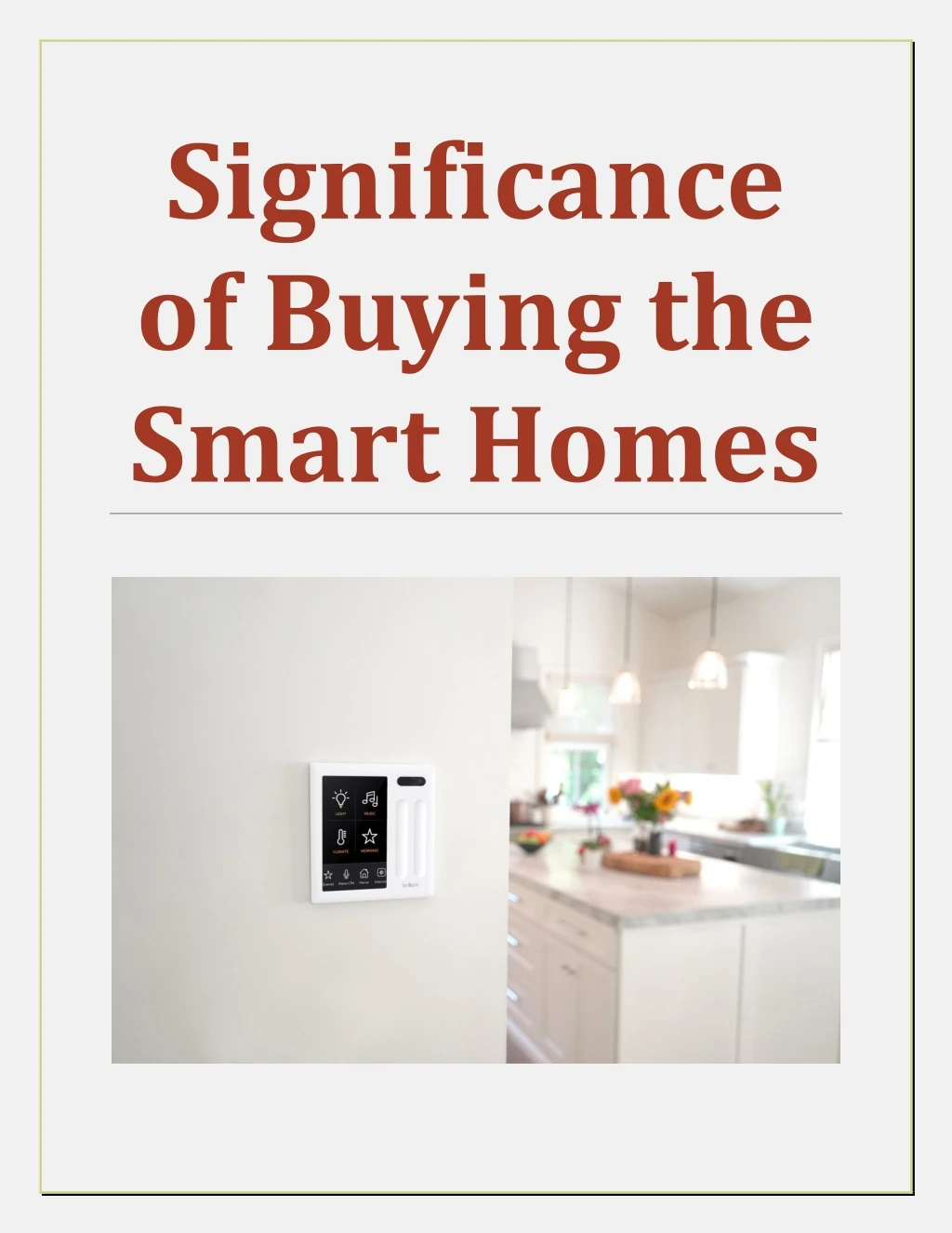 significance of buying the smart homes