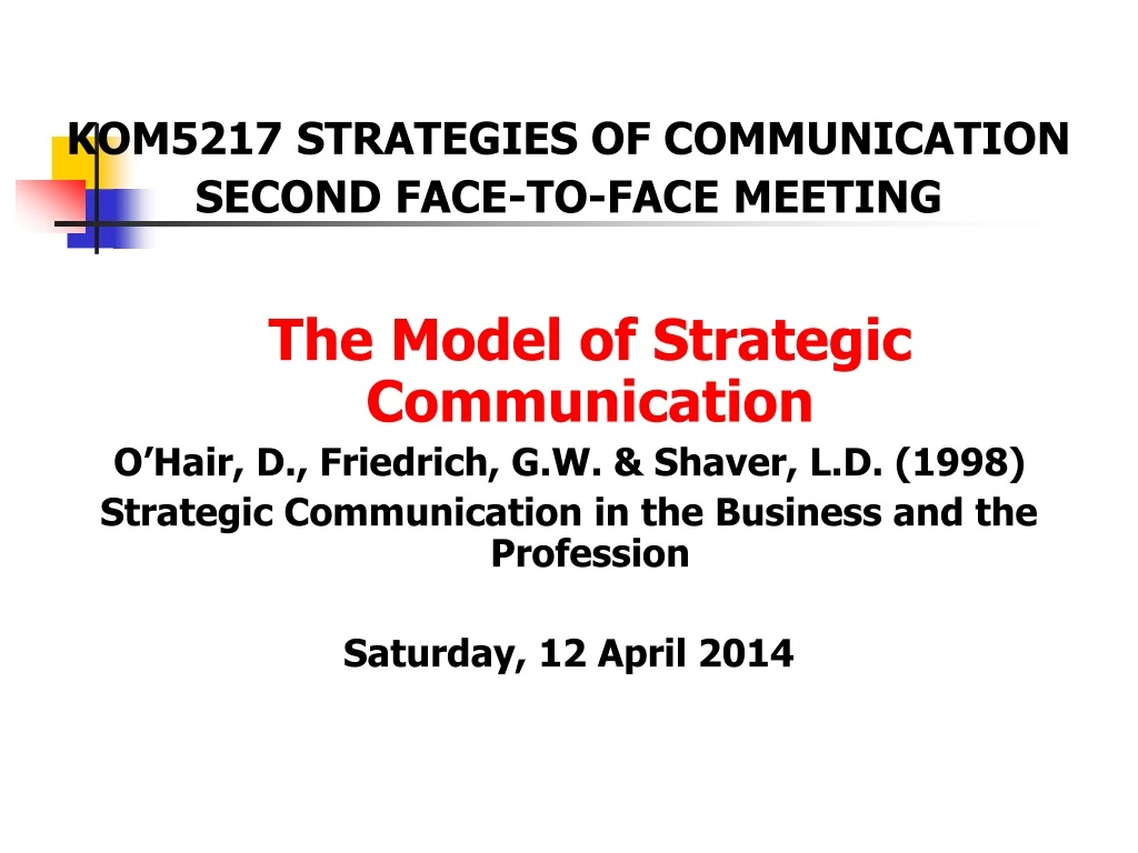 kom5217 strategies of communication second face