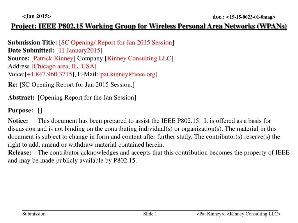 project ieee p802 15 working group for wireless