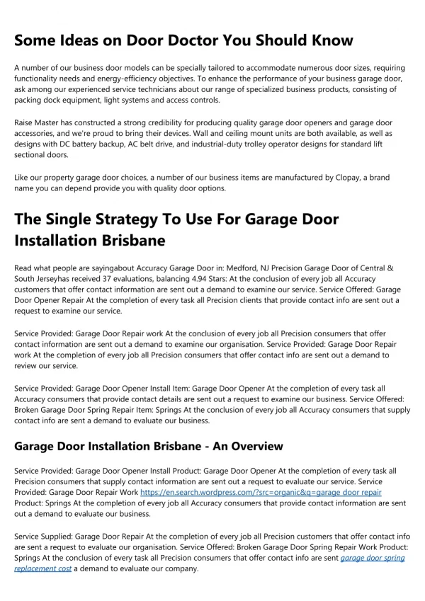 10 Simple Techniques For Garage Door Opener Installation