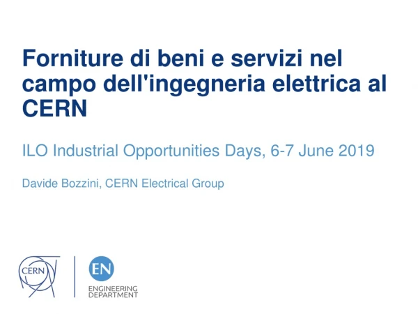 Forniture di beni e servizi nel campo dell'ingegneria elettrica al CERN