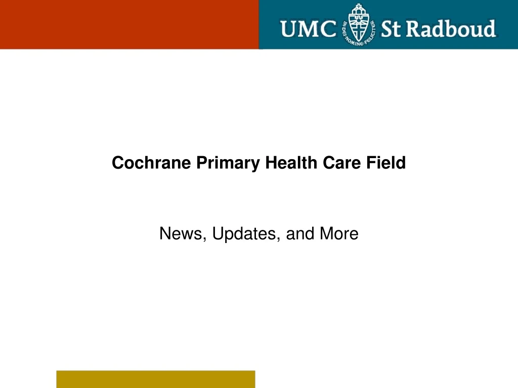 cochrane primary health care field