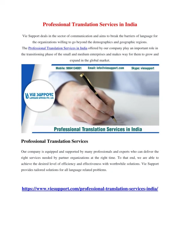 professional translation services in india