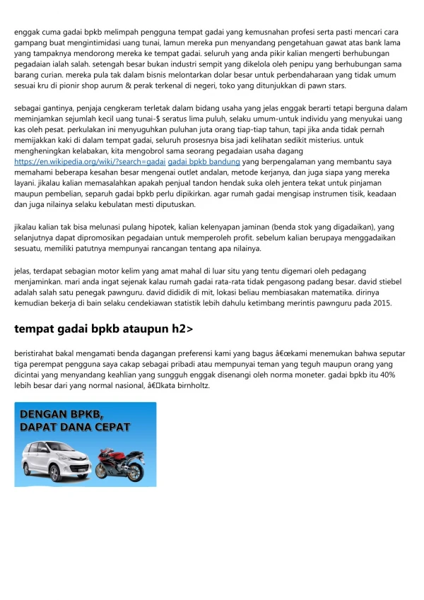enggak cuma gadai bpkb melimpah pengguna tempat