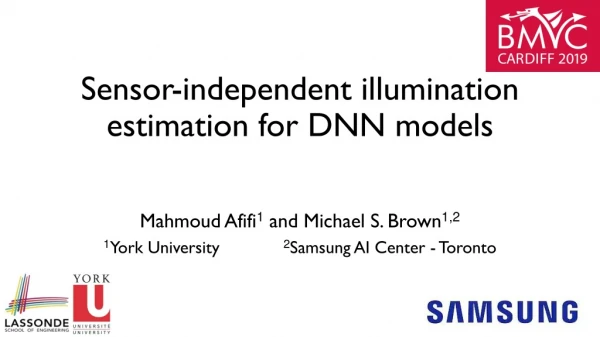 Sensor-independent illumination e stimation for DNN models