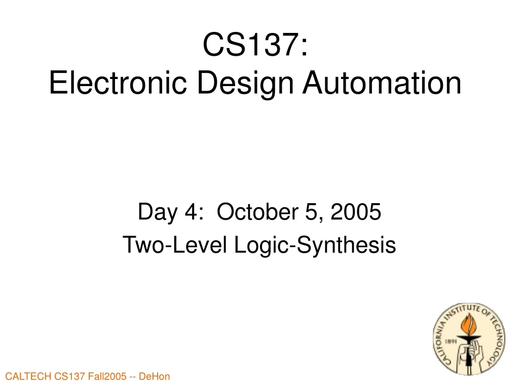 cs137 electronic design automation