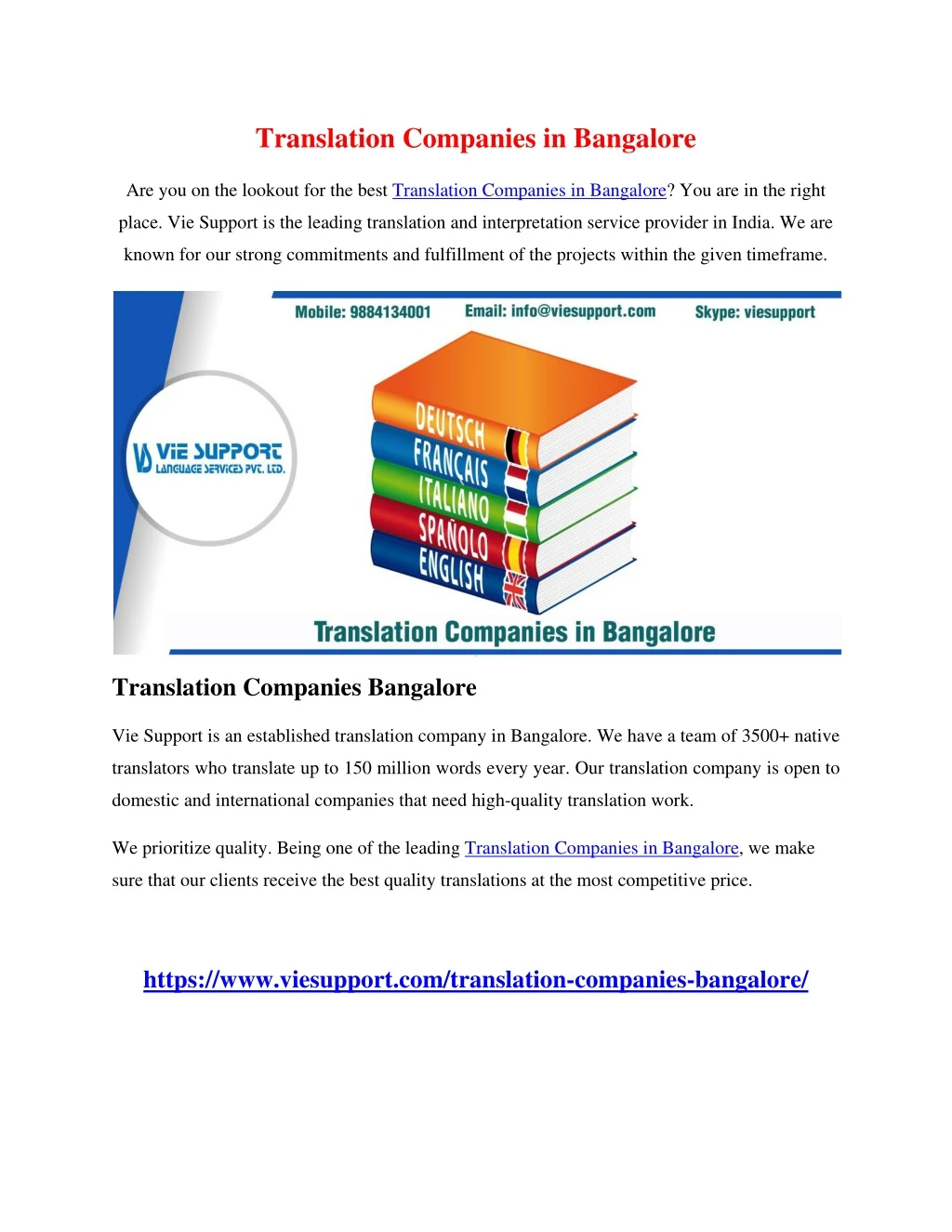 translation companies in bangalore