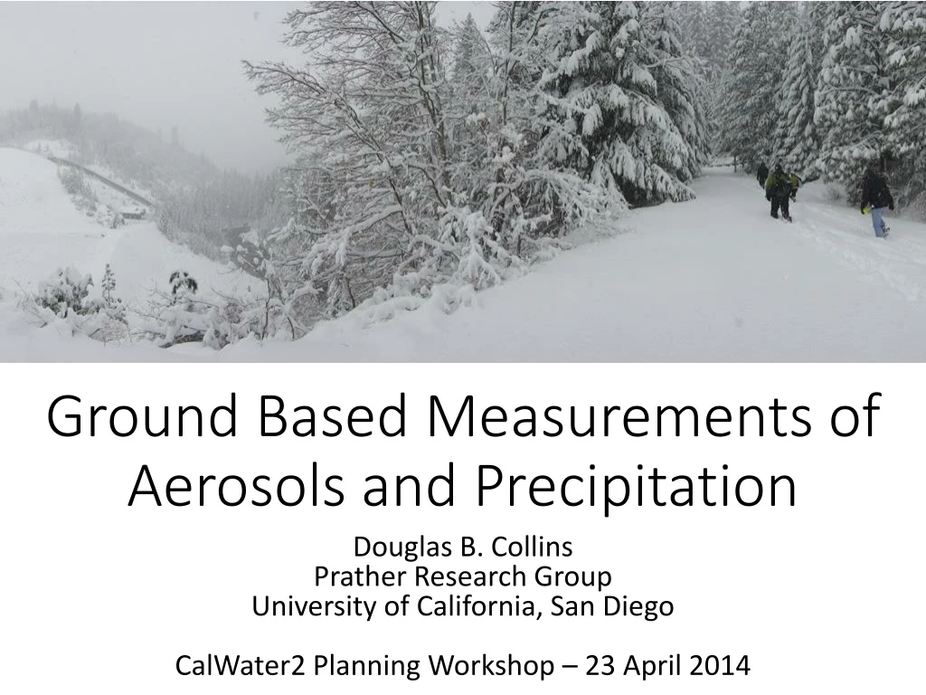 ground based measurements of aerosols and precipitation