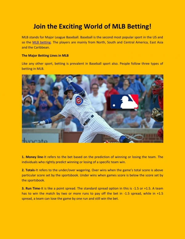 Join the Exciting World of MLB Betting!