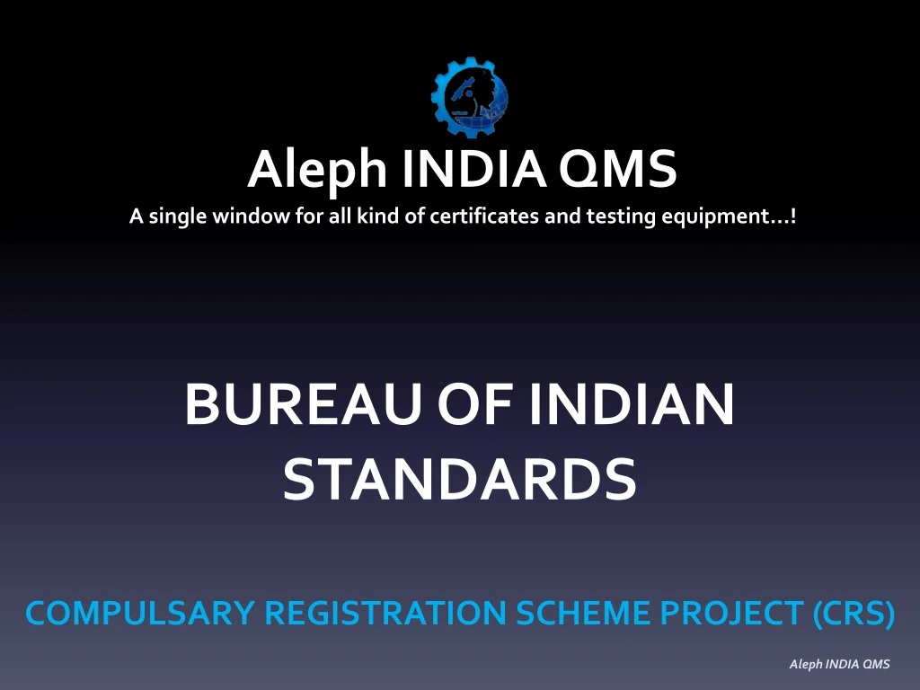 bureau of indian standards compulsary registration scheme project crs