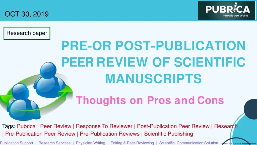 pre or post publication peer review of scientific manuscripts