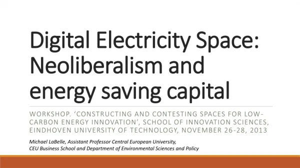 Digital Electricity Space: Neoliberalism and energy saving capital