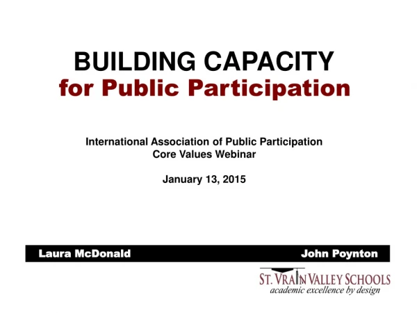 BUILDING CAPACITY