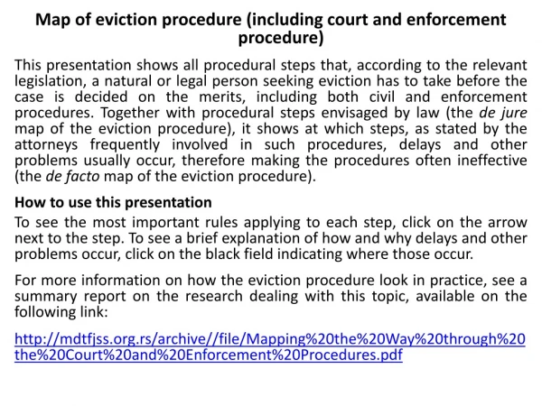 Map of eviction procedure (including court and enforcement procedure)