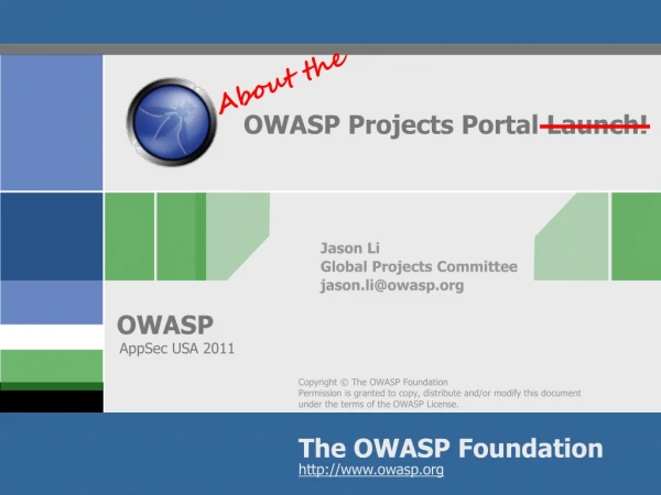 OWASP Projects Portal Launch!