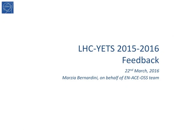 LHC-YETS 2015-2016 Feedback