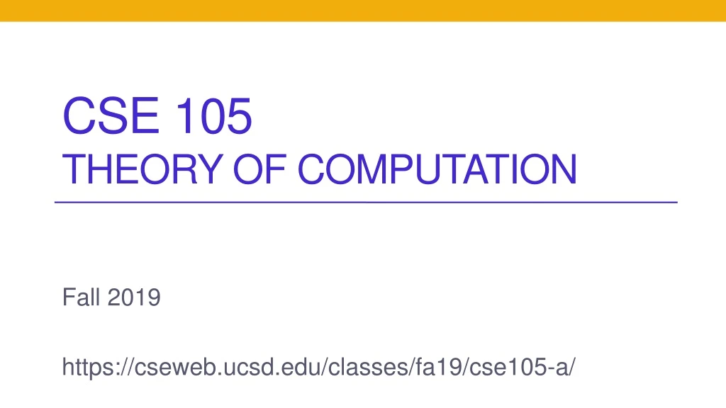 cse 105 theory of computation