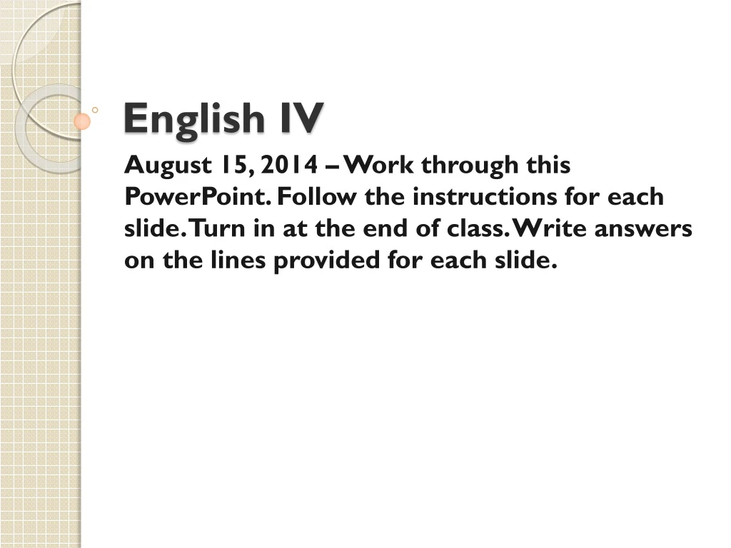 english iv