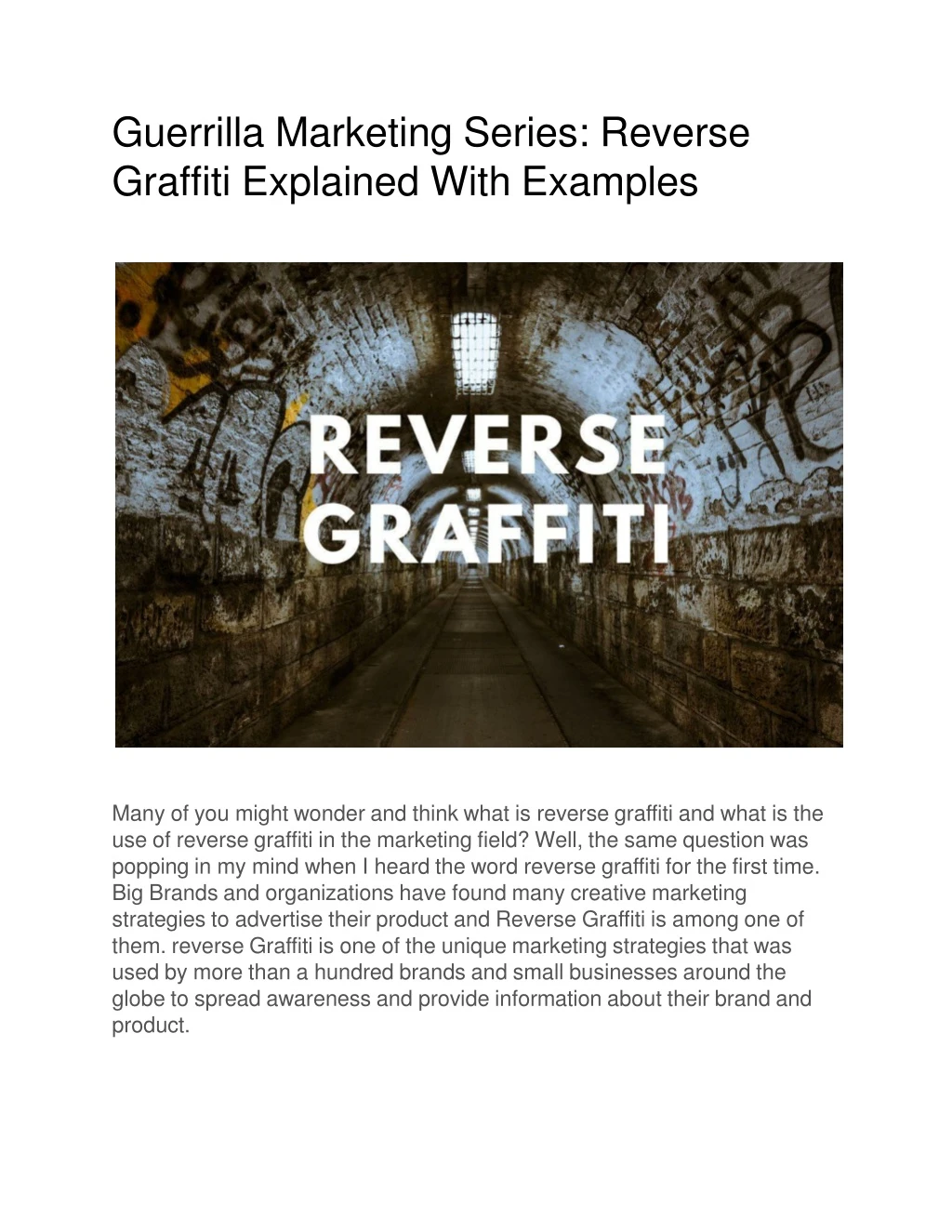 guerrilla marketing series reverse graffiti explained with examples