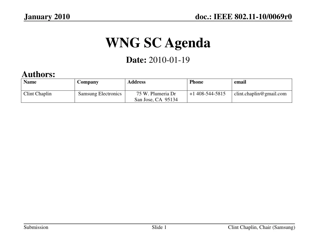 wng sc agenda