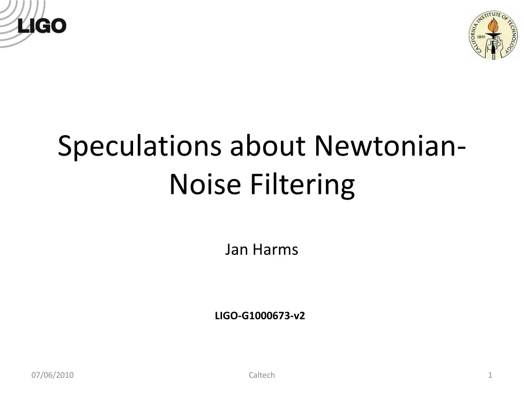 speculations about newtonian noise filtering