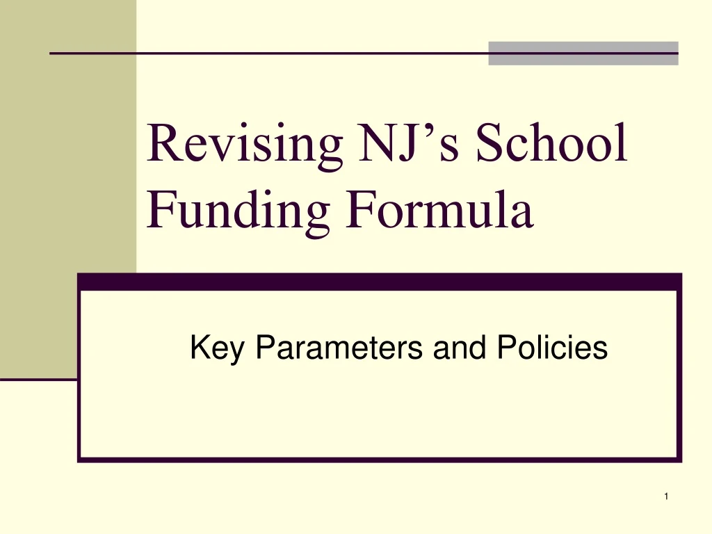 revising nj s school funding formula