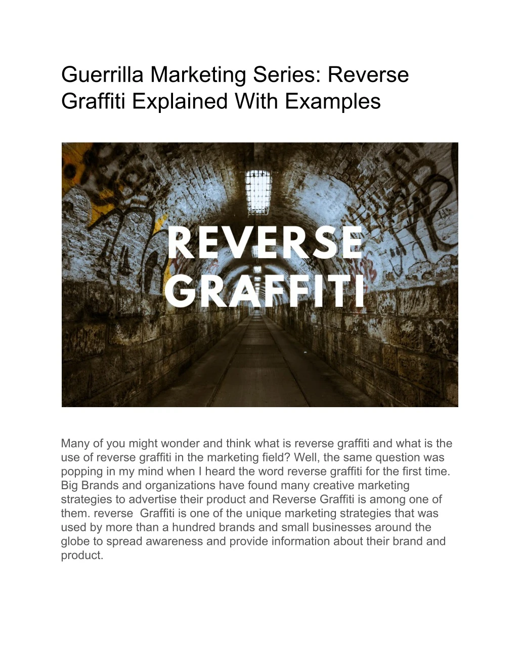 guerrilla marketing series reverse graffiti