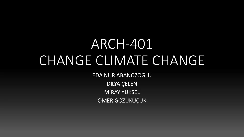 arch 401 change climate change