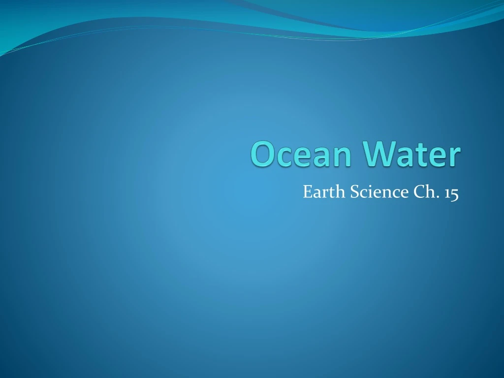 ocean water