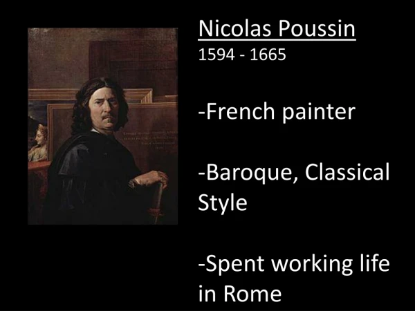 Nicolas Poussin 1594 - 1665 - French painter - Baroque, Classical Style