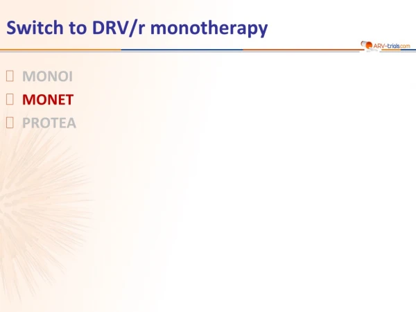 Switch to DRV/r monotherapy