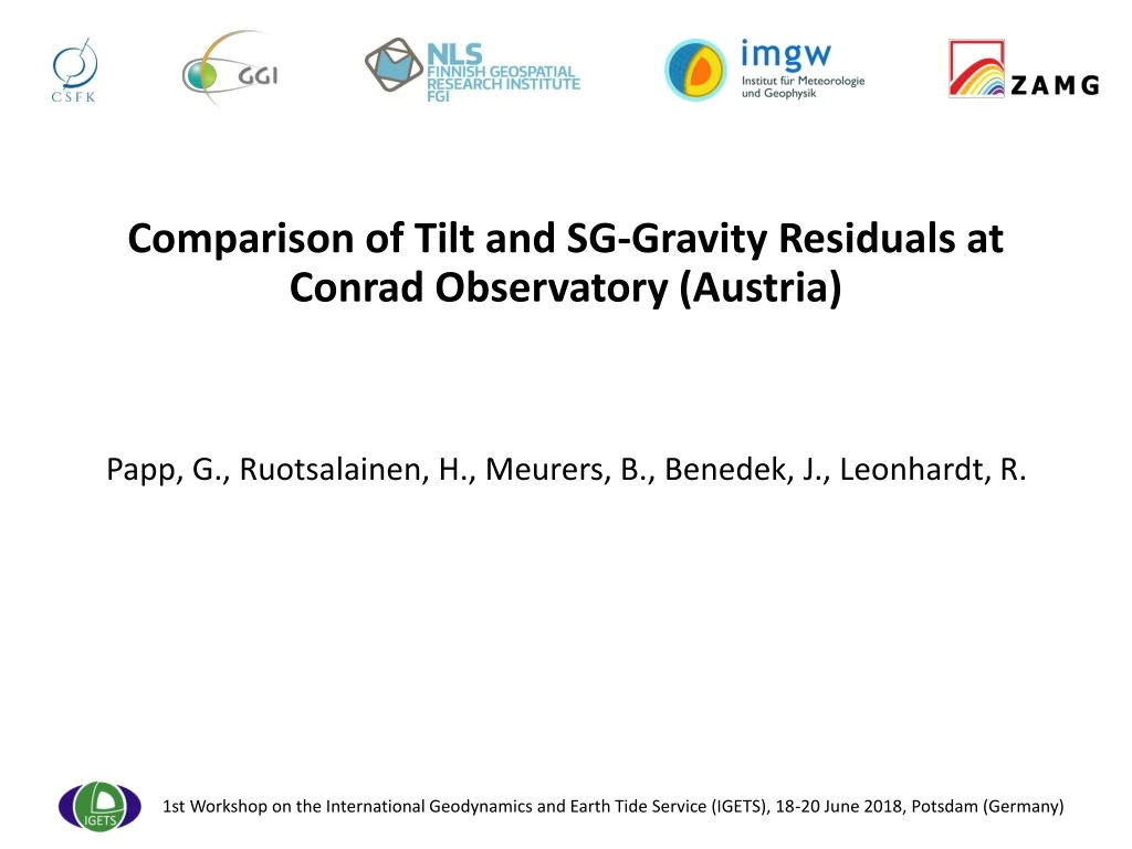 comparison of tilt and sg gravity residuals at conrad observatory austria