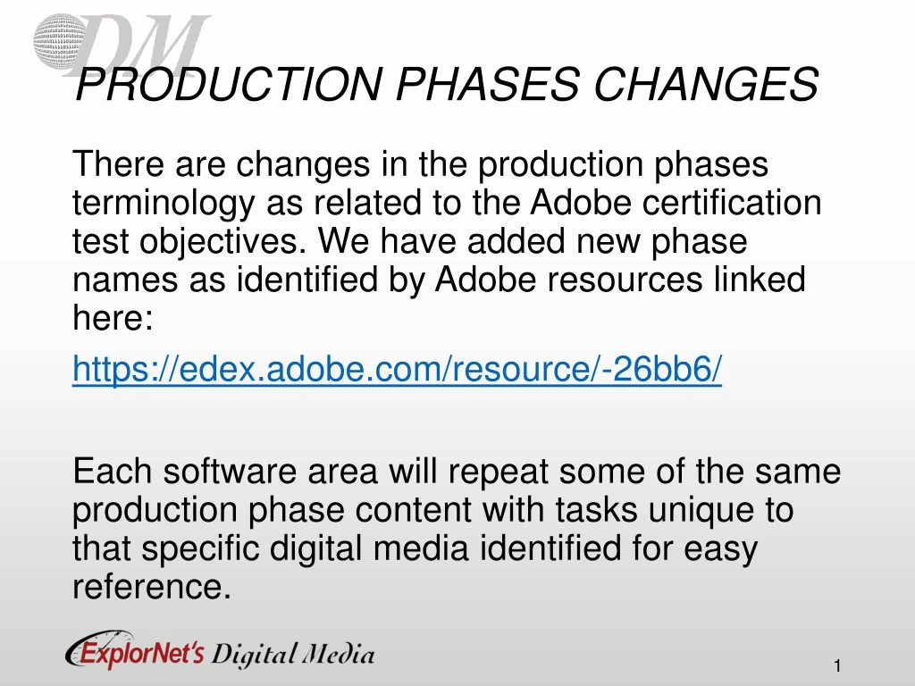 production phases changes