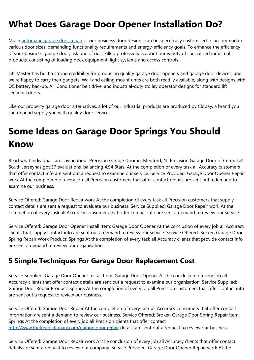 what does garage door opener installation do