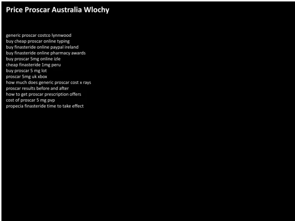 Price Proscar Australia Wlochy