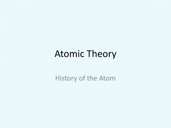 Atomic Theory