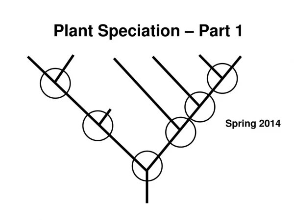 Plant Speciation – Part 1