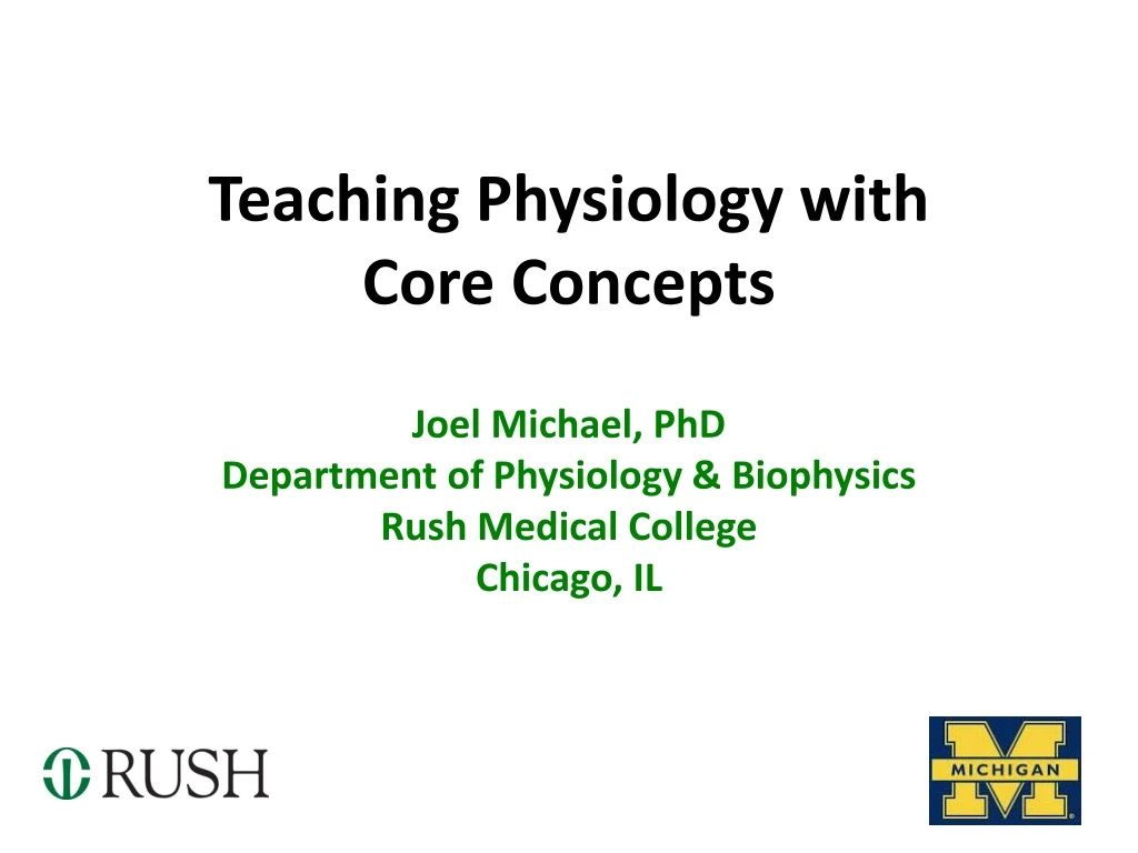 teaching physiology with core concepts