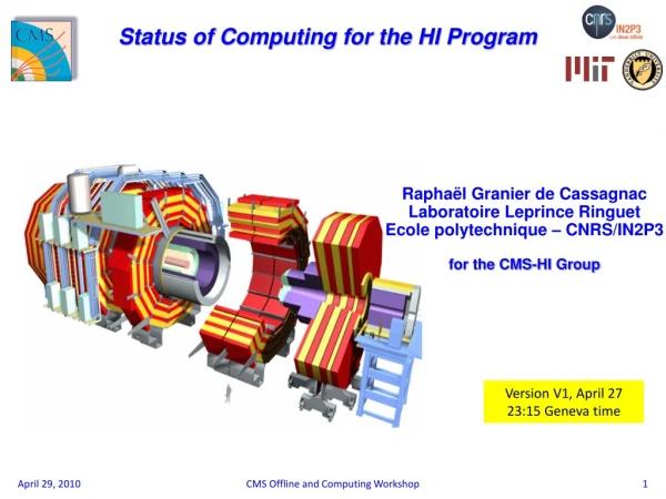 Status of Computing for the HI Program